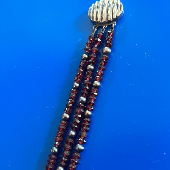 Three Strand Garnet Bracelet - Picture 5 of 5